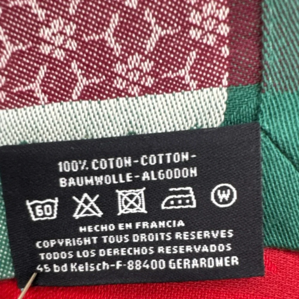 Le Jacquard Francais Runner Lumières‎ d'étoiles Cotton Rubis Red 20 X 59 NWT